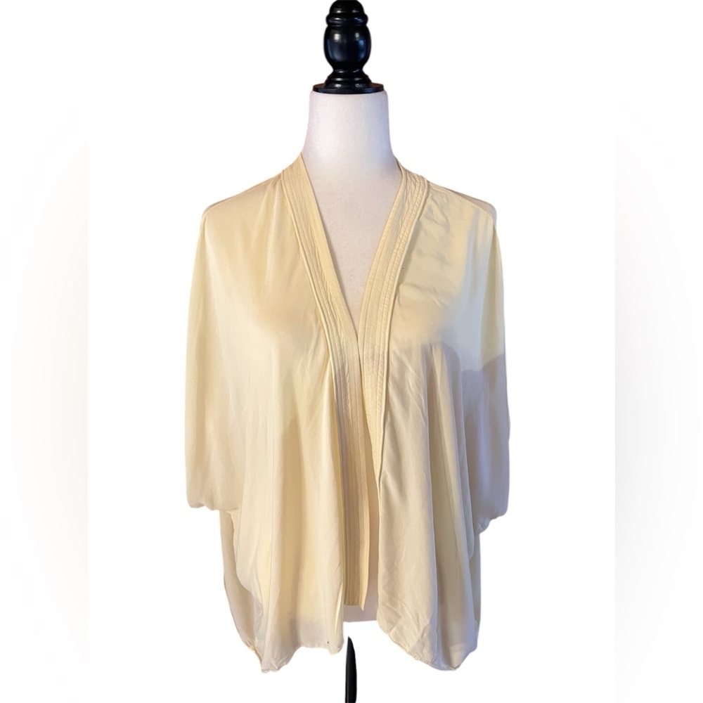 Sundays Best by Aritzia Soft Yellow Open Cardigan 100% Viscose